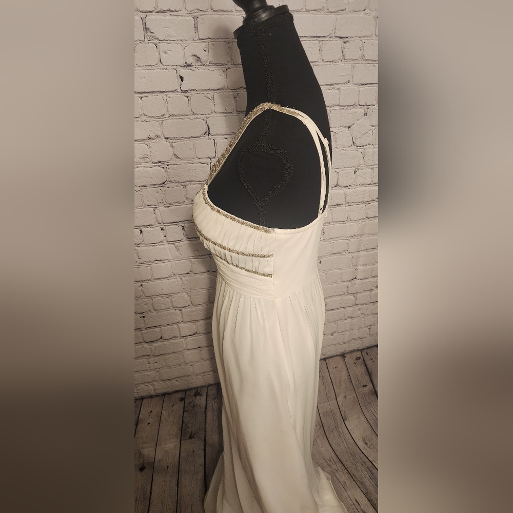 Adrianna Papell White Beaded Front Accent Dress - Picture 4 of 9